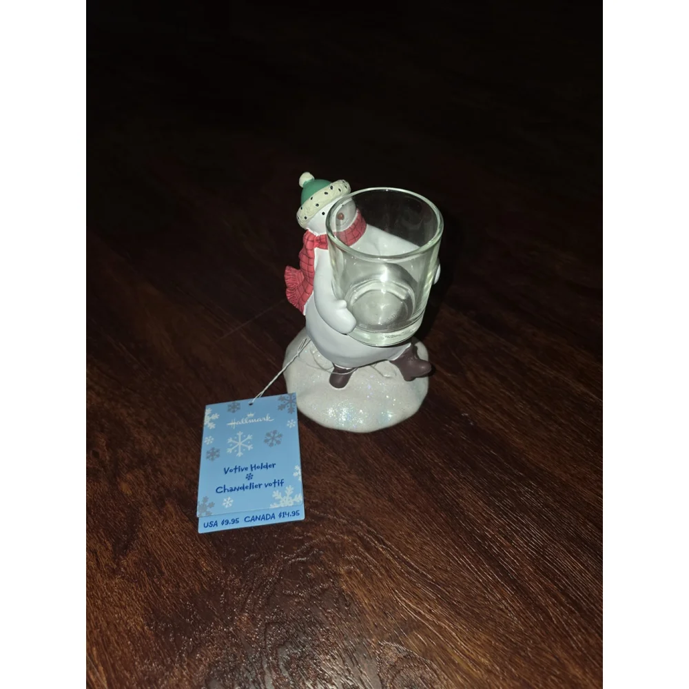 Vintage Hallmark‎ Snowman Votive Holder Christmas NEW